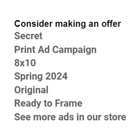 Secret Outlast Print Ad Campaign Spring 2024 8x10 Ready to Frame Original - Picture 2 of 4